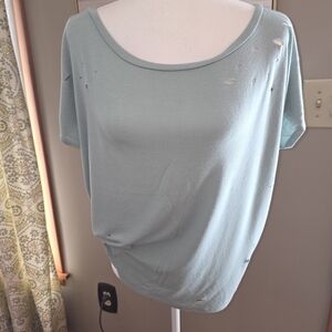 Express Light Sage Distressed Short Sleeve Tee